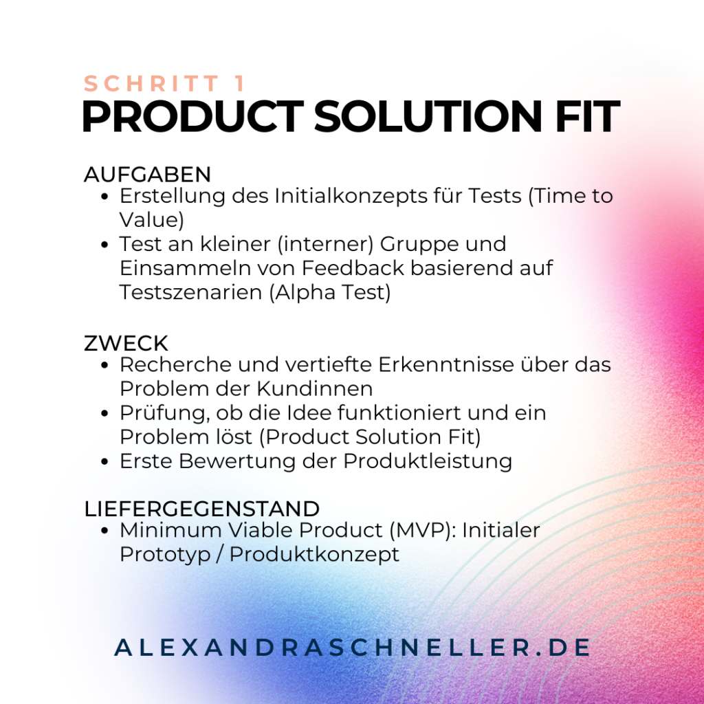 Product Solution Fit Projekt Management Alexandra Schneller Business Coaching Karriere Coaching Unternehmensberatung